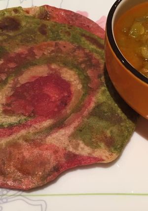 A picture of Beet Spinach Paratha.