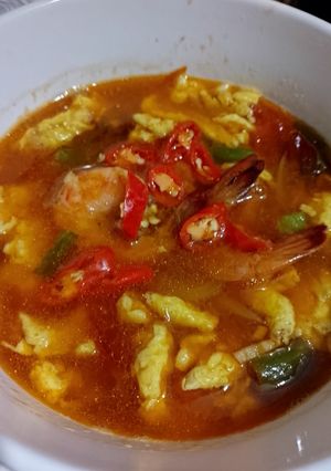 Foto resep Soup telur udang asam manis