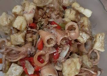 Resep Populer Tumis pedas cumi tahu asin Enak Bergizi