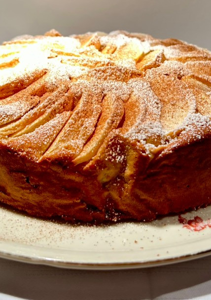 Una foto de Pastel de mascarpone y manzana