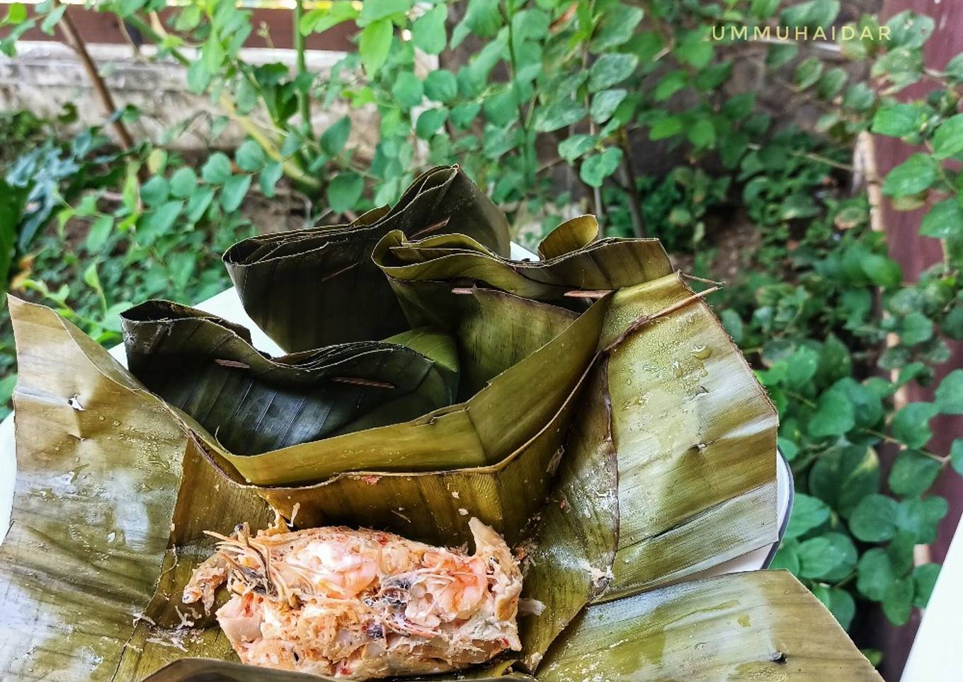 Botok jamur,udang, tahu