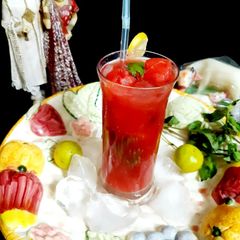 A picture of Watermelon- Mint Lemon Mocktail.