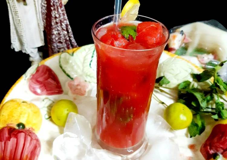 Steps to Prepare Homemade Watermelon- Mint Lemon Mocktail