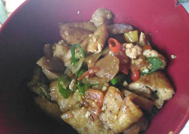 Resep Tumis pedas manis tahu coklat yang mudah