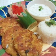 A picture of Chicken Shami kabab.