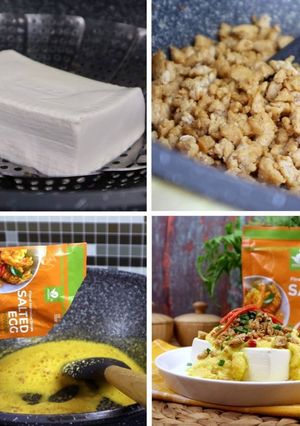 Foto resep Tahu siram salted egg 350kkal