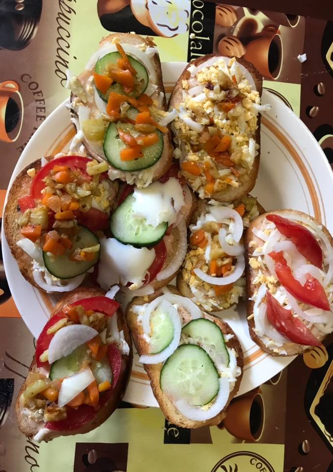 Гренки с луком
