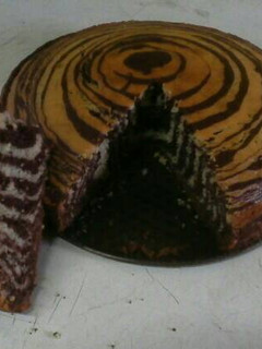 A picture of Tiger hidden Zebra Cake.