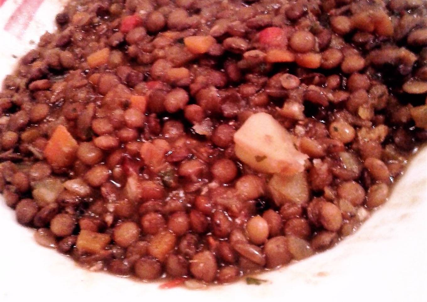 Guiso de lentejas sin carne