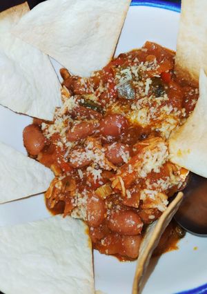 Una foto de Chili con pollo- Chicken chilli