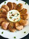 Super healthy rajgira flour potato sabudanaPowder farali tasty cutlet with masala curd