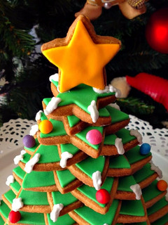 Una foto de Árbol de Navidad de galletas para hacer con los peques