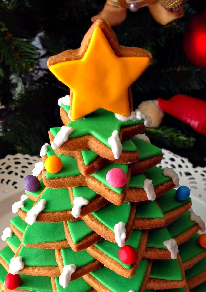 Una foto de Árbol de Navidad de galletas para hacer con los peques