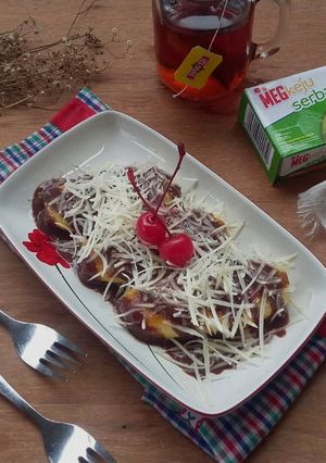 Foto resep Pisang Panggang Vla coklat