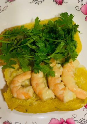 Hình của món Bánh mì ciabatta kẹp tôm.