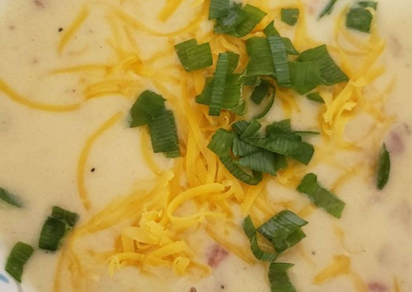 Cook the potato soup slowly