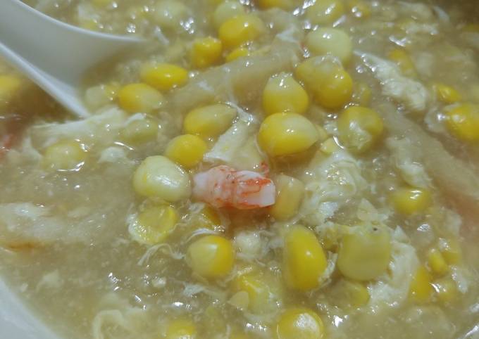 Recipe of Ultimate Fresh Shrimp Corn Fish Maw Soup 鮮蝦粟米魚肚羹