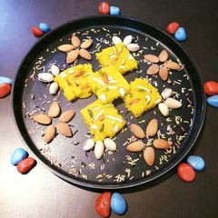 A picture of Mango Coconut Burfi.