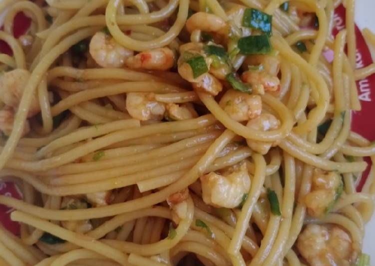 Resep Garlic Shirmp spaghetti, Menggugah Selera