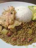 Lentejas con tocino y guisito