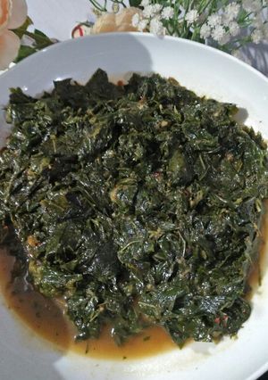 Foto resep Tumis daun singkong terasi