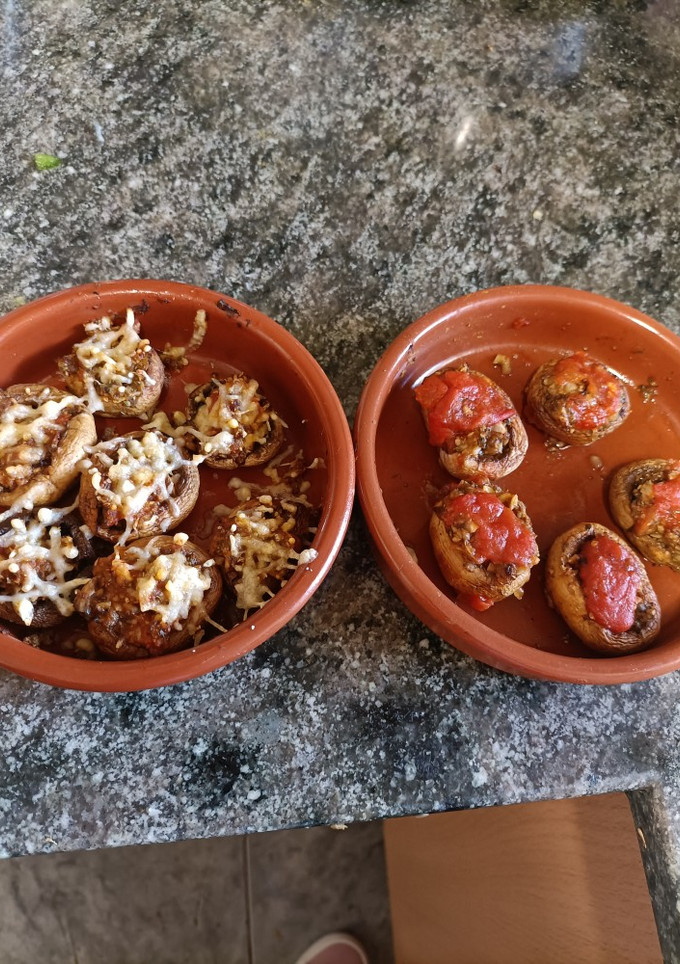 Una foto de Champiñones rellenos con airfryer