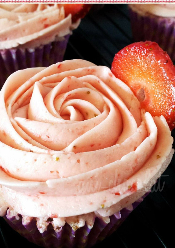 Una foto de Cupcakes de fresa