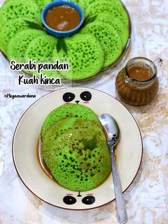 Foto resep Serabi pandan kuah kinca