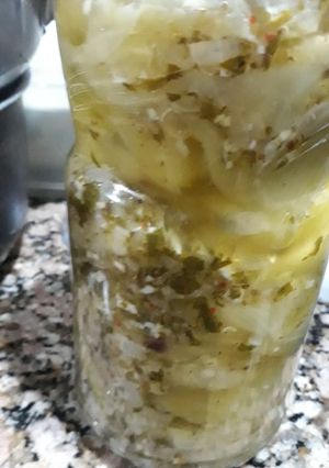 Una foto de Berenjenas en escabeche