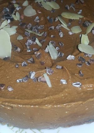 Una foto de Torta de chocolate con calabaza y frutos secos