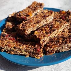 A picture of Homemade superfood bars are a great snack to take with you.