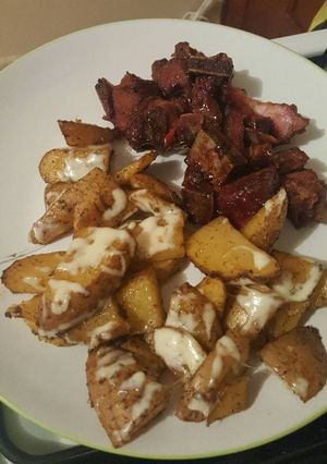 Una foto de Costillitas al horno con salsa bbq