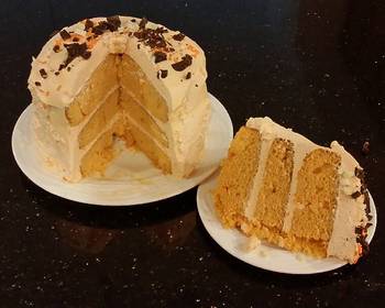 Ready to Serve Orange Layer Cake with Orange  Vanilla Whipped Cream Filling and Frosting Delicious Steady