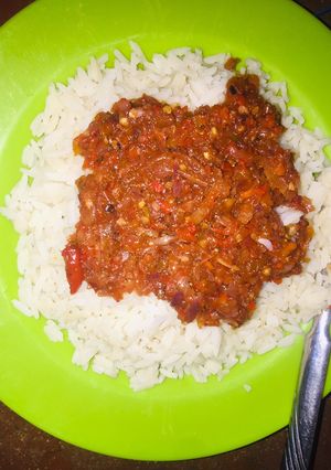 Rice da miyan jajjage ainihin hoton girkin