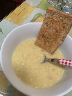 Foto resep Cream Soup with Garlic Bread
