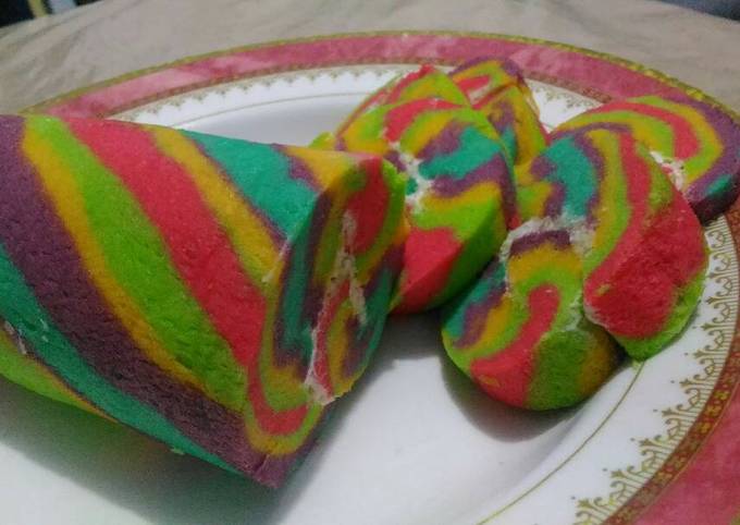 Recipe: Appetizing Bolu Gulung Rainbow