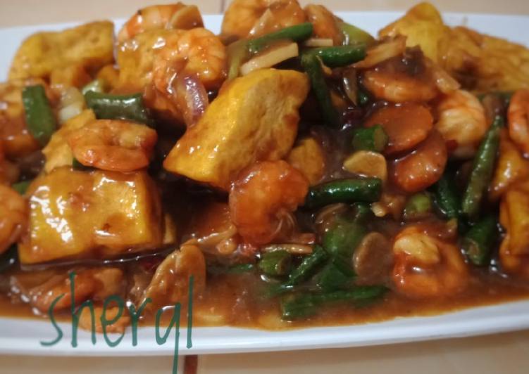 Udang+tahu kecap