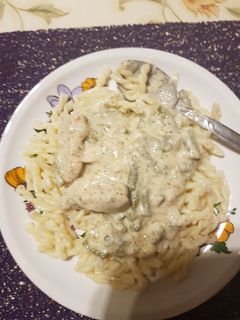 Zöldbabos tejszínes csirkemell ragu recept fotója