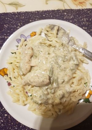 Zöldbabos tejszínes csirkemell ragu recept fotója