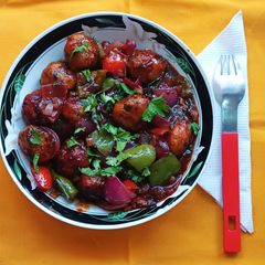A picture of Indo Chinese Potato Manchurian.
