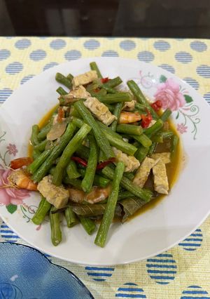 Foto resep Tumis kacang panjang tempe udang