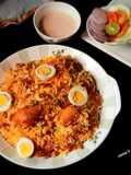 Kolkata Style Chicken Egg Dum Biryani