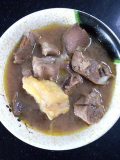 A picture of Goatmeat peppersoup.