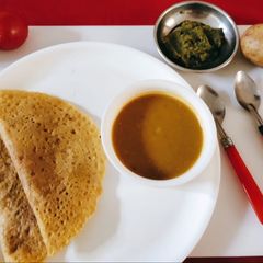 Moong dal Masala Dosa A picture of Moong dal Masala Dosa.
