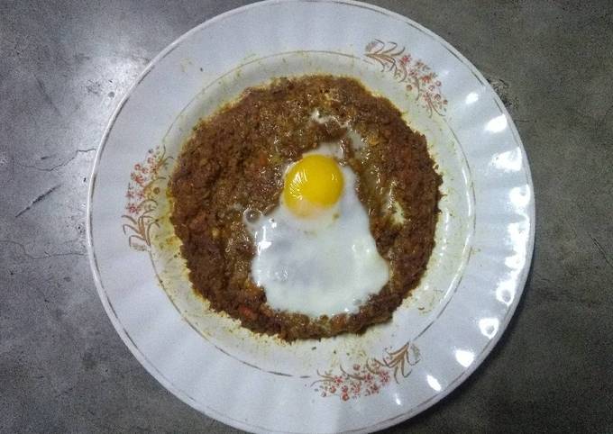 Soya keema with poached egg