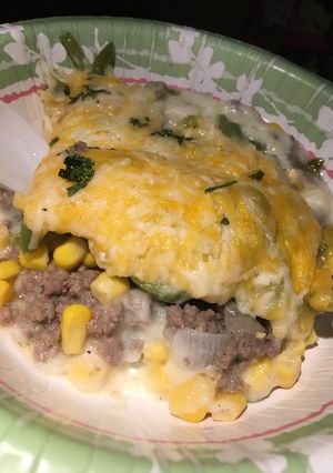 A picture of Shepherds Pie P-lo Style.