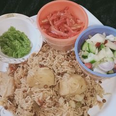Achari masoor pulao A picture of Achari masoor pulao.