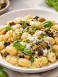 Gnocchi cremosi con Melanzane, Stracciatella e Pesto