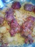 Cus cus con mollejas de pollo a la sidra
