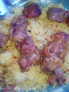 Una foto de Cus cus con mollejas de pollo a la sidra